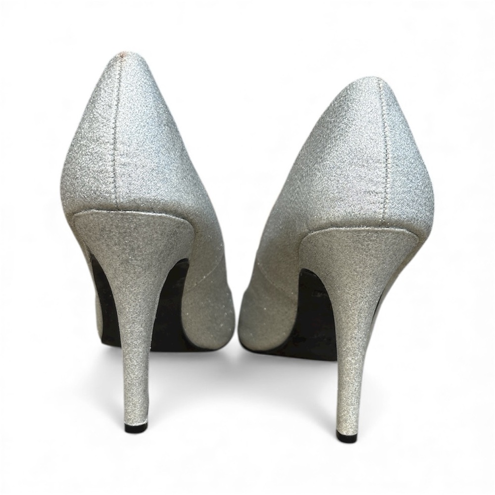 DE BLOSSOM COLLECTION Shimmering Silver Heels - Picture 5 of 5